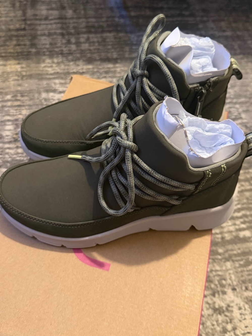 Ryka Charisma Alpine Green Lace Up Ankle Boots Water Resistant Women Size 5 NEW